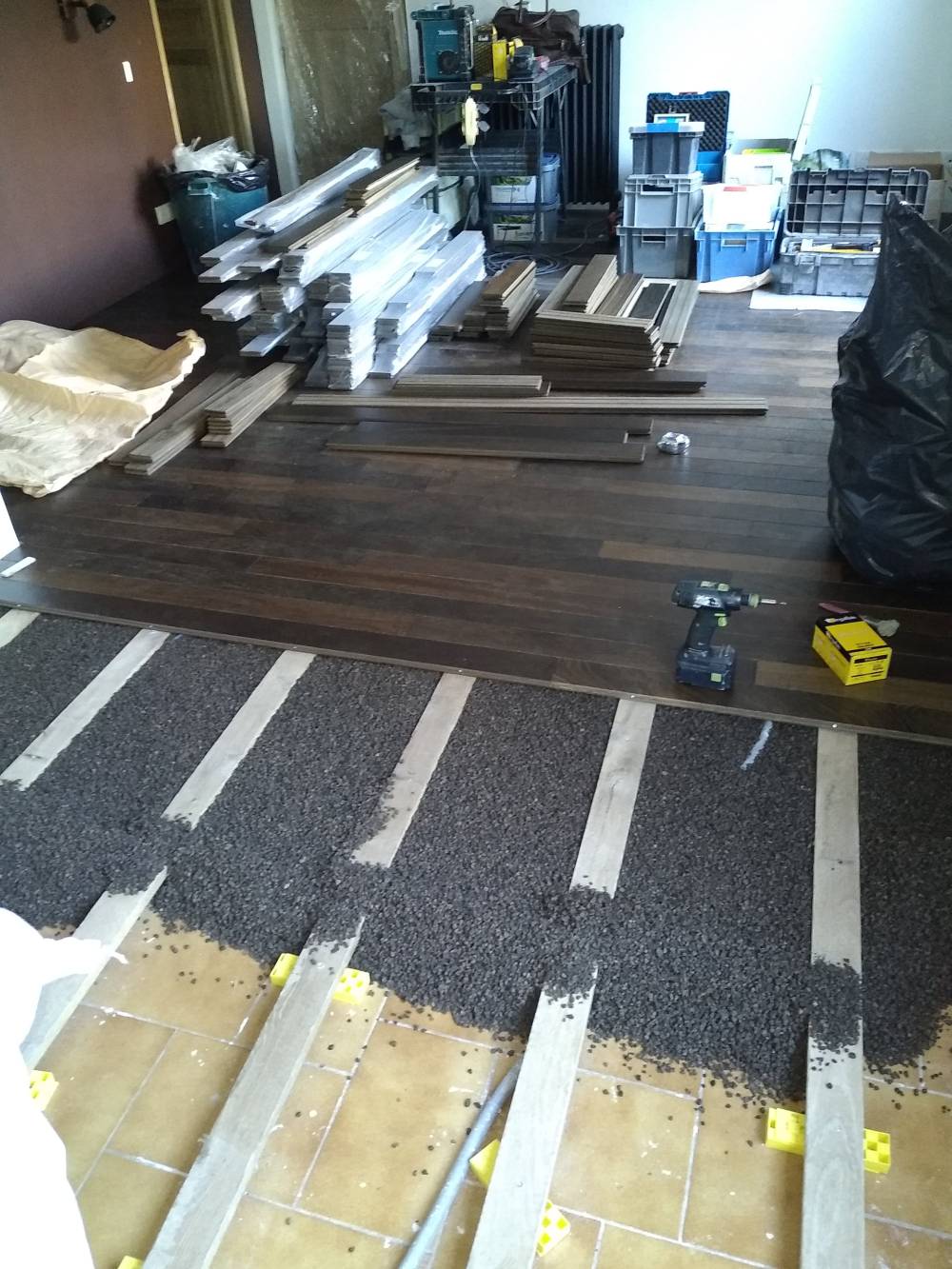 Chantier S.O.F., parquet Chêne massif huilé sur lambourdes 12